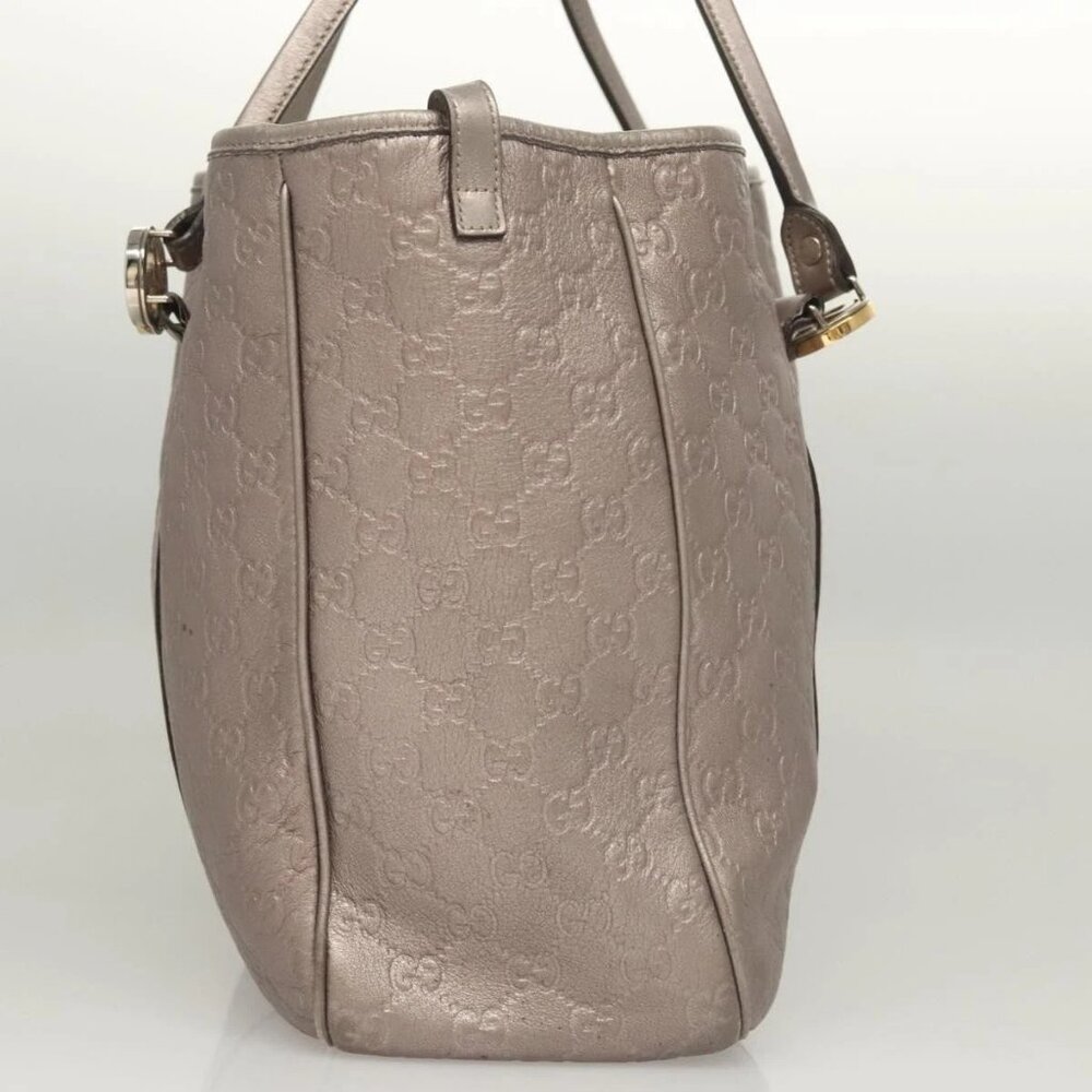 GUCCI GG Canvas Guccissima GG Twins Bag Leather Purple Silver 232956 Auth 119708 - Picture 4 of 16